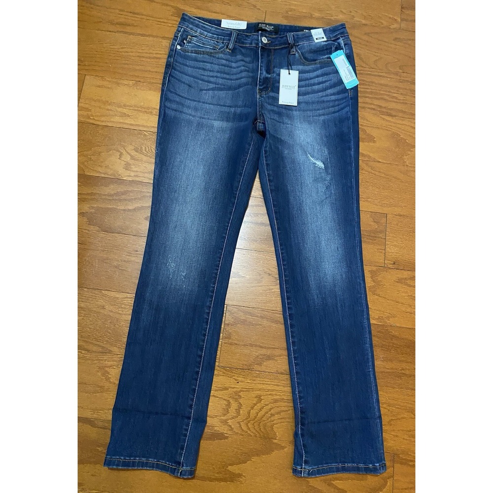 New JUDY BLUE Size 32 Mid Rise Straight Fit Jeans Women New! NWT